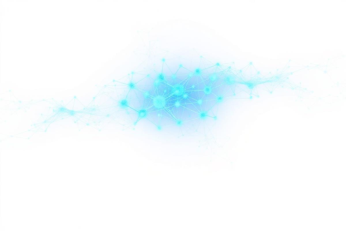 Abstract blue neural network representing artificial intelligence