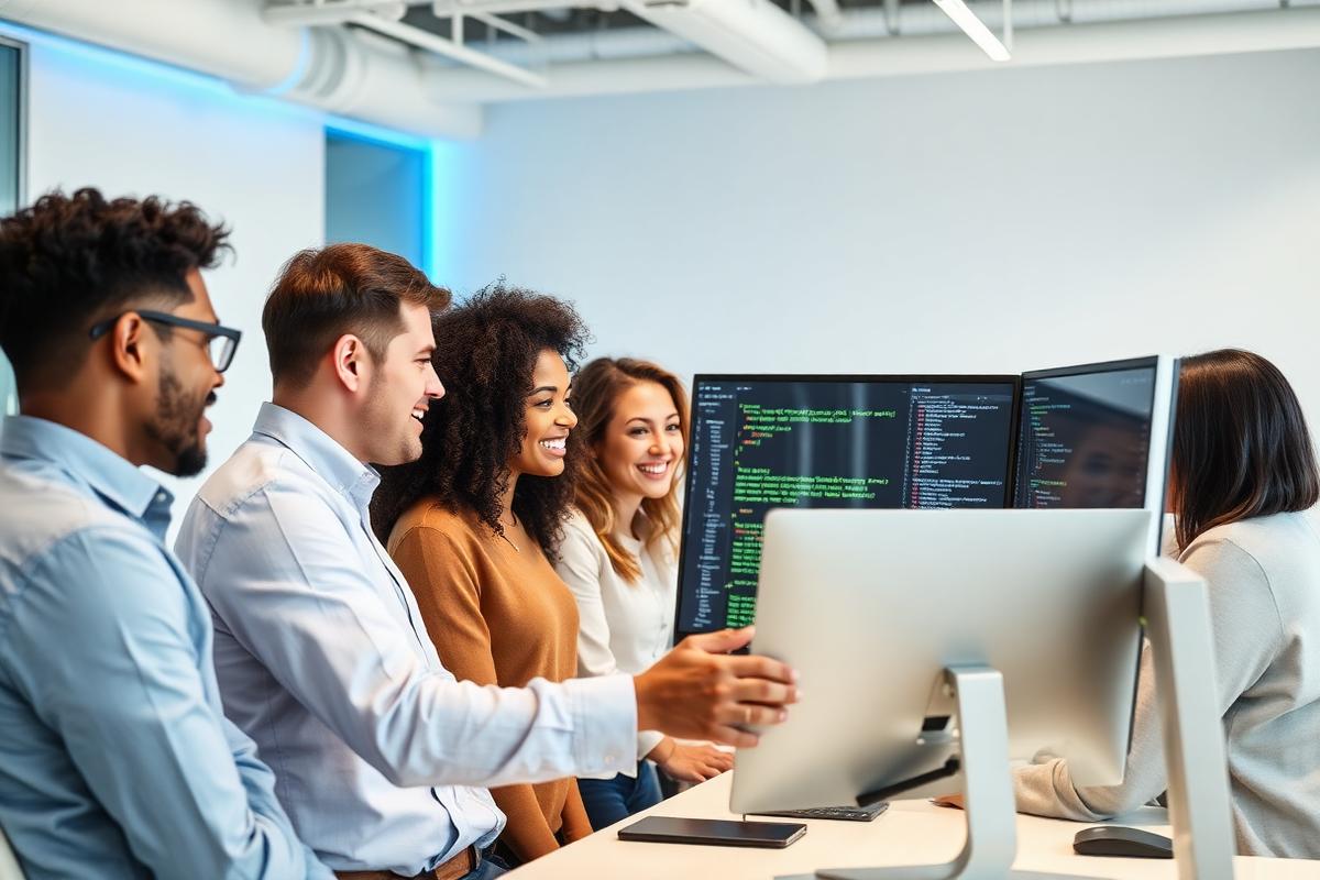 Recruiter shaking hands with a software engineer candidate